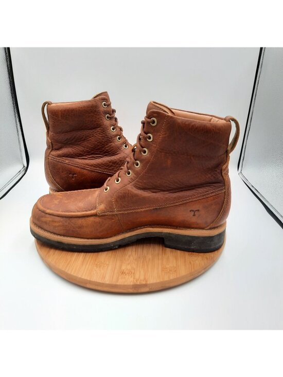 Tecovas The Rugged Moc Mens 12 Boots Saddle Brown Cowhide Leather Cowboy Work main image 6